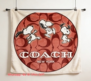 Coach Snoopy Red Monogram Flannel Throw Blanket C021